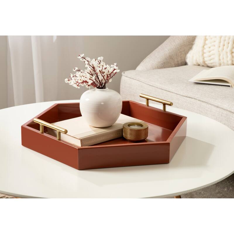 Kate and Laurel Lipton Hexagon Decorative Tray - 18x18