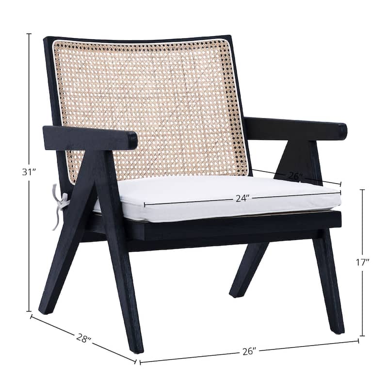 Arnald Cotton Upholstered Occasional Chair, Black/Natural