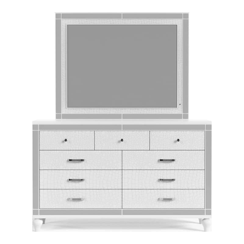 Derc Contemporary 2-piece 7-Drawer Dresser and Mirror Set by Furniture of America