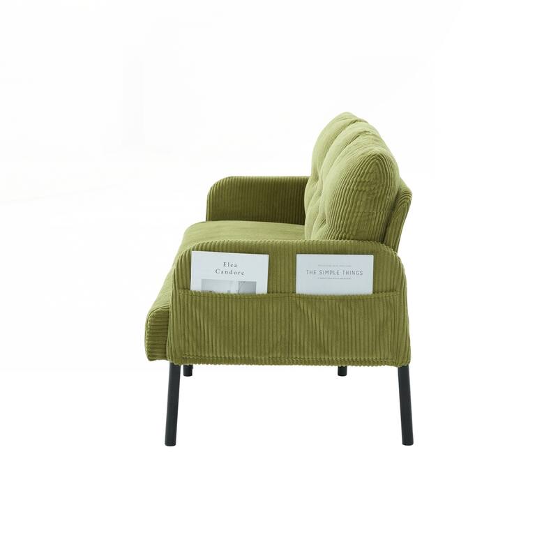 Oversized Loveseat, Modern & Plush Double-seater Sofa, Corduroy Upholstered Couch