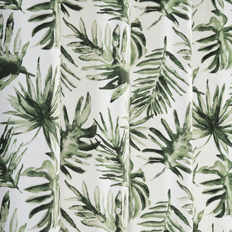 Exclusive Fabrics Coastal Leaf Cascade Printed Cotton Room Darkening Curtain (1 Panel)