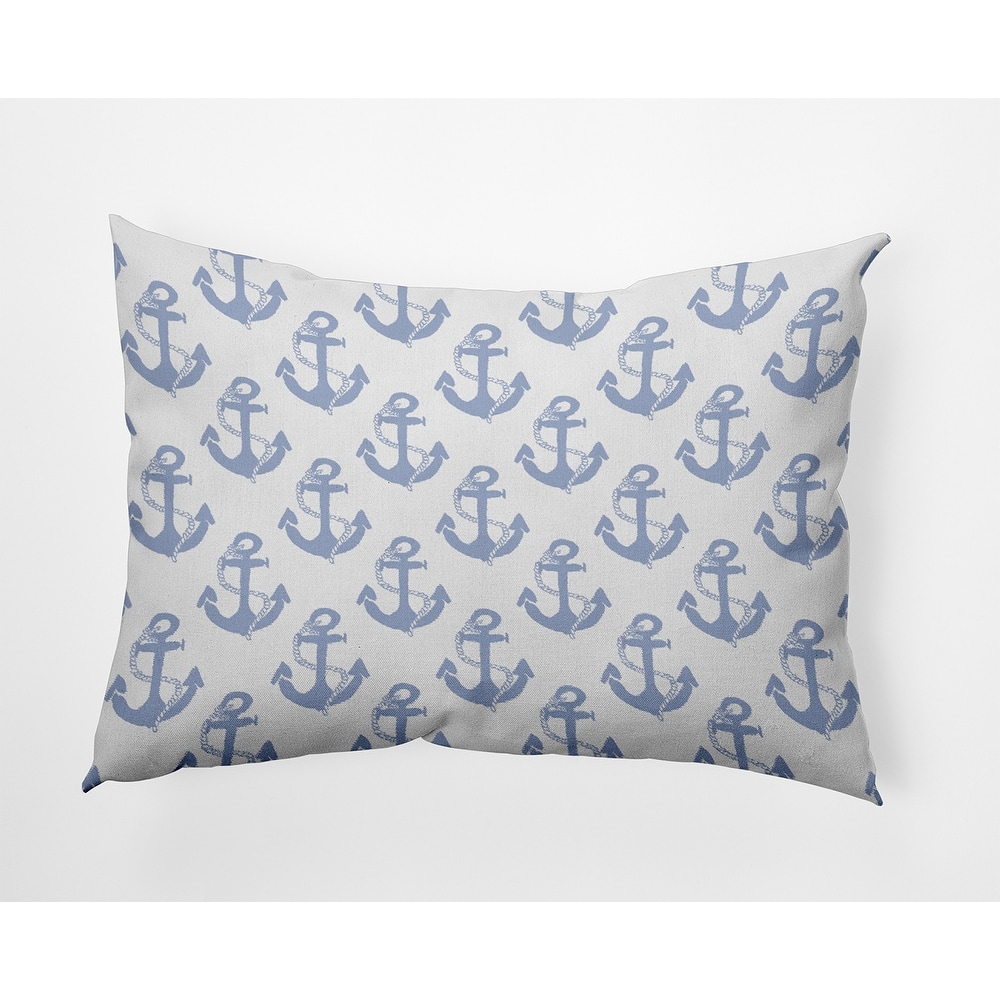 Anchor Pattern Indoor/Outdoor Throw Pillow