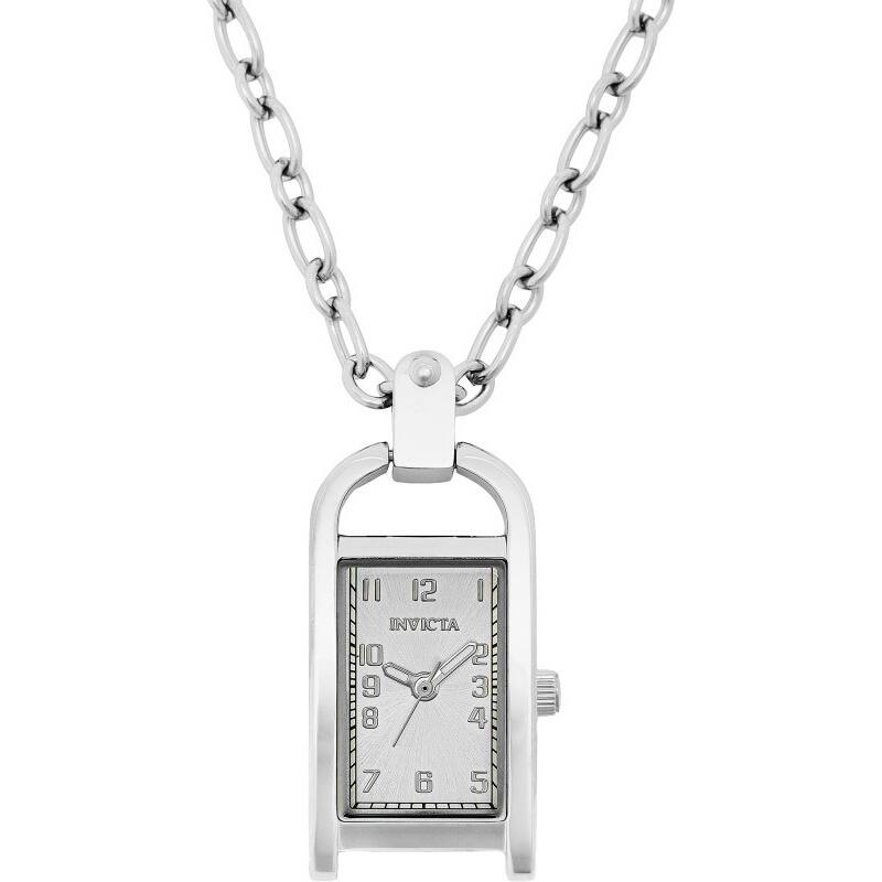 Invicta Women's 49934 Mini Quartz PC11 Brass Dial Necklace Watch - Silver