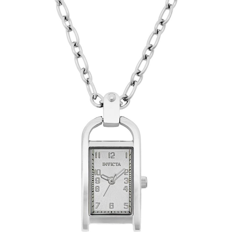 Invicta Women's 49934 Mini Quartz PC11 Brass Dial Necklace Watch - Silver