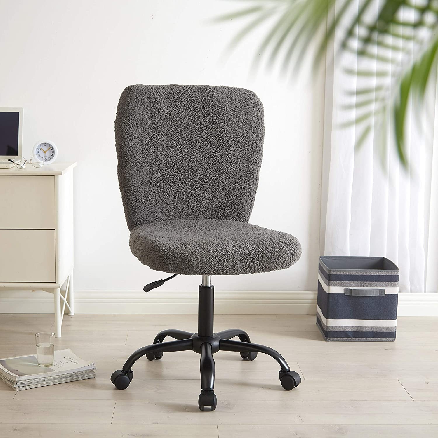 Urban shop faux fur new arrivals rolling task chair