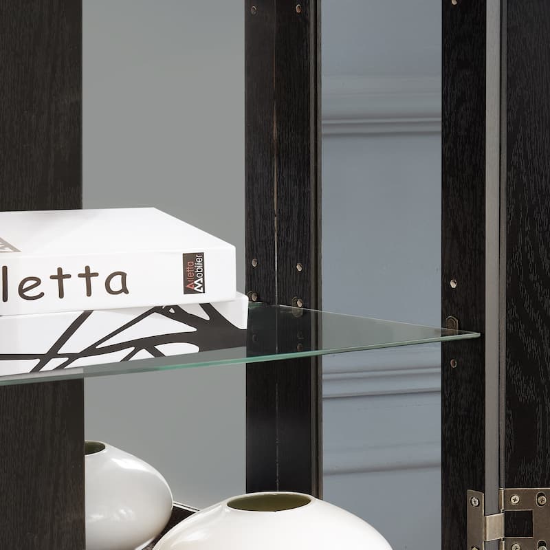 GDF Studio - Tall Curio Cabinet with Adjustable Shelves and 6-Tier Display