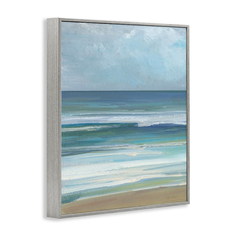 Stupell Calming Beach Wave Visage Framed Giclee Art Design By Sally Swatland