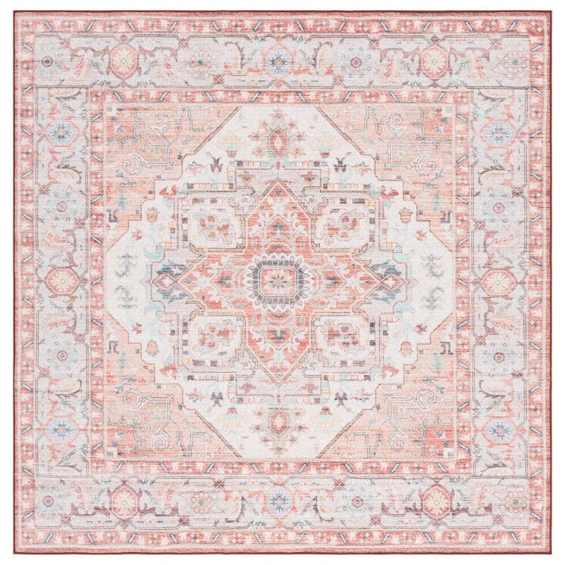SAFAVIEH Arizona Fjola Vintage Rug - 6' Square - Light Rust/Beige
