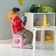 preview thumbnail 3 of 6, Plastic Foldable Step Stool with Back Support, Portable Chair with Handle, Kids Stepping Stool and Bathroom Stool