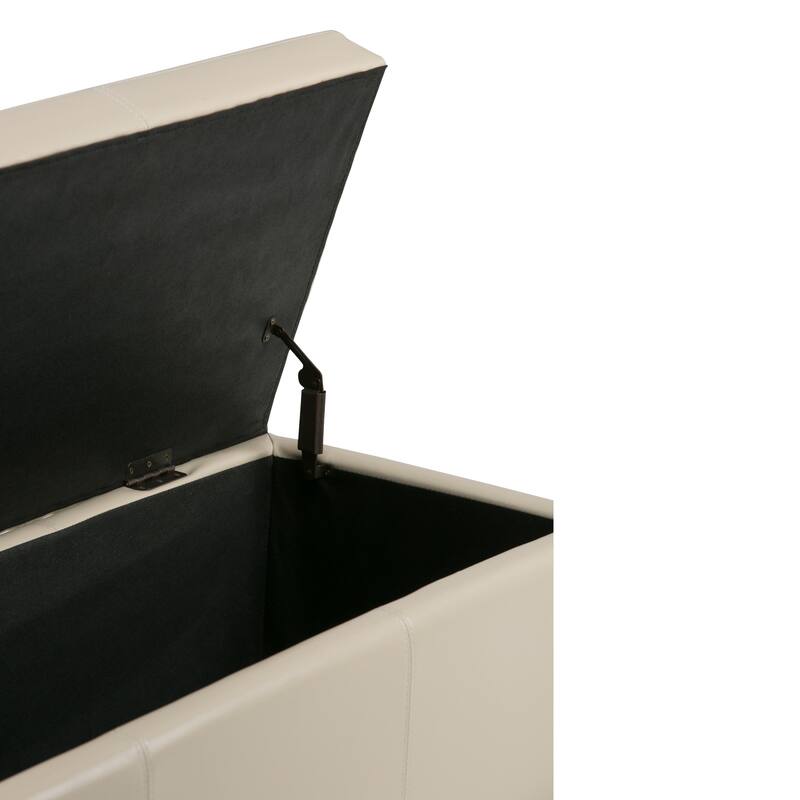 Modern Storage Ottoman Bench for Living Room - Beige
