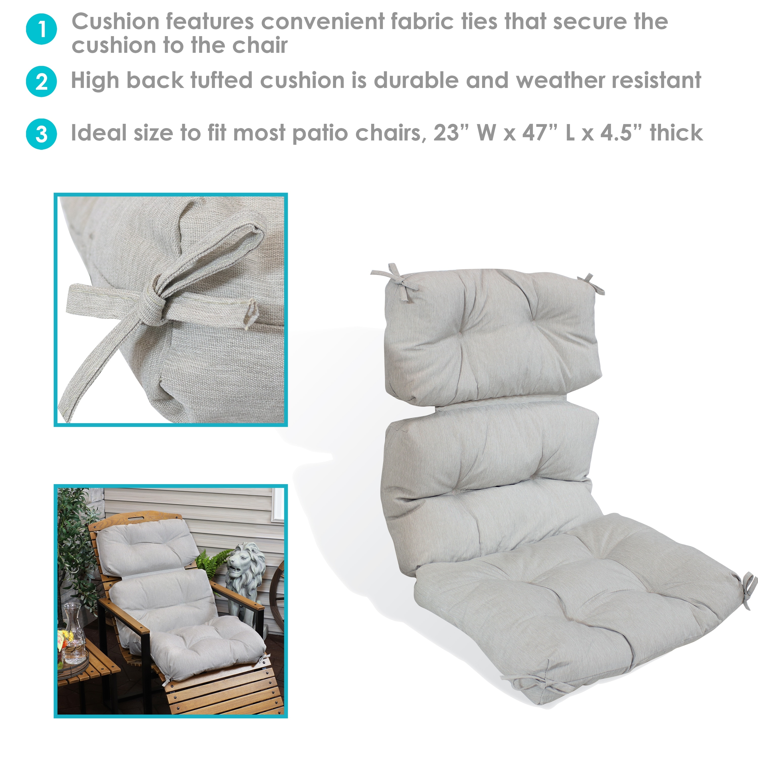 Thick high back patio online chair cushions