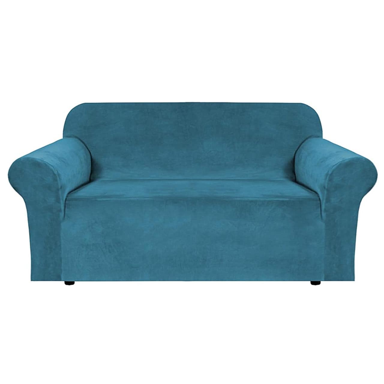 Enova Home Ultra Soft Thick Stretch Velvet Fabric Loveseat Slipcover for 2 Cushion Couch Covers - N/A