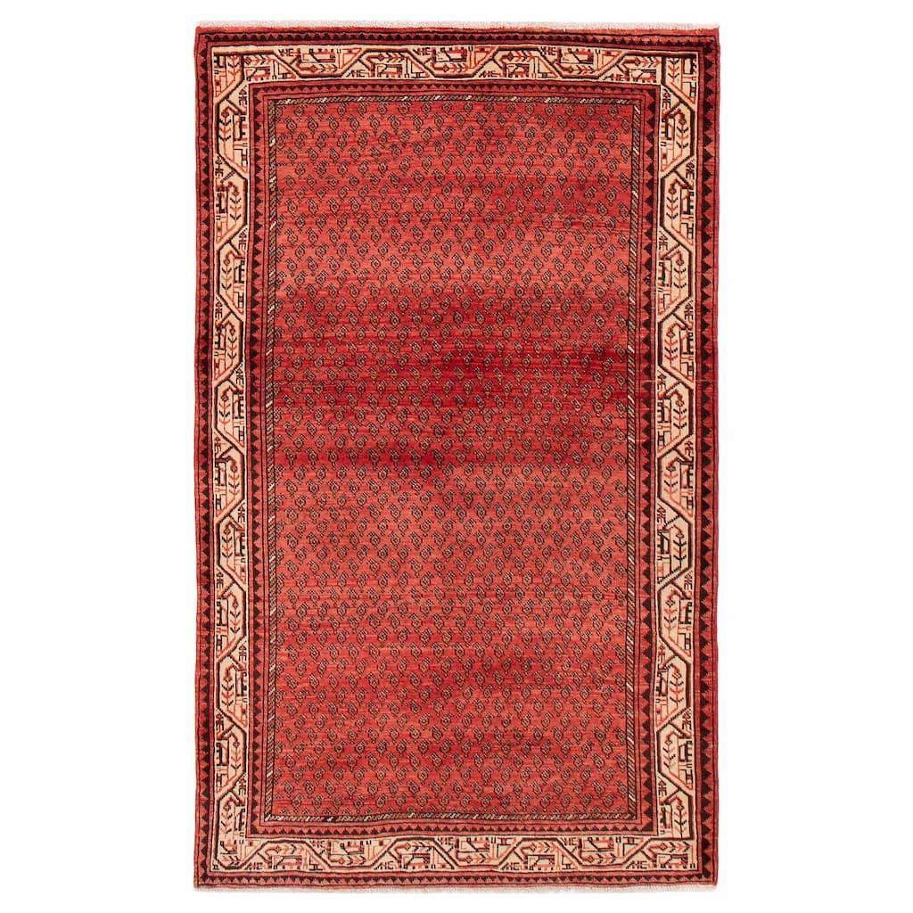 ECARPETGALLERY Hand-knotted Royal Sarough Red Wool Rug - 4'3 x 6'11