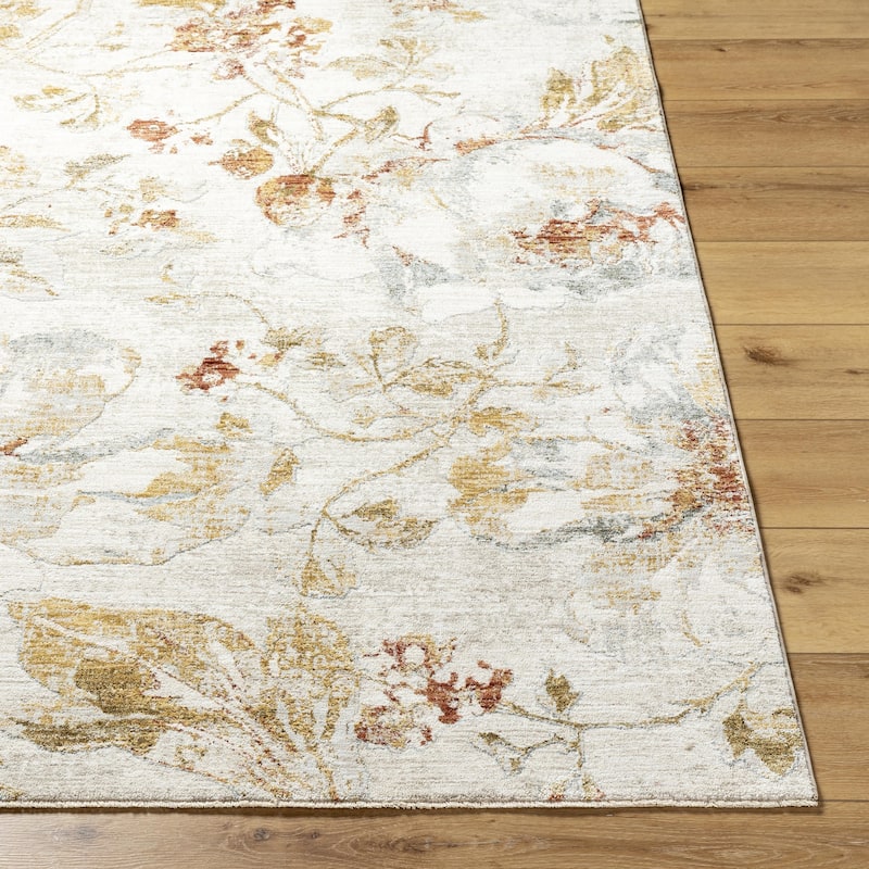 Jocelynn Coastal Floral and Botanical Area Rug