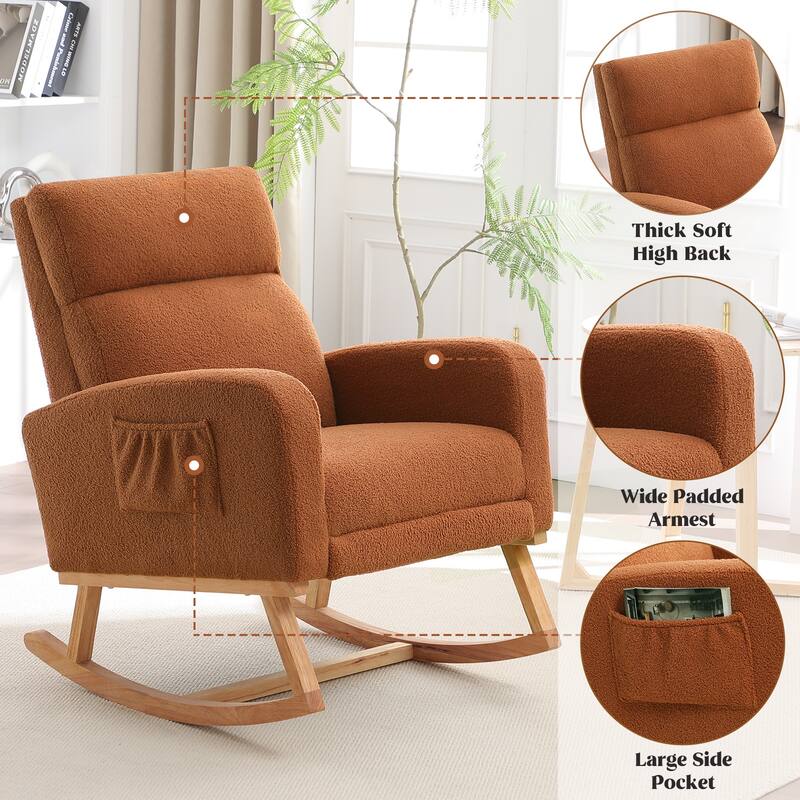 HOMYKA Rocking Chair for Nursery with Footrest