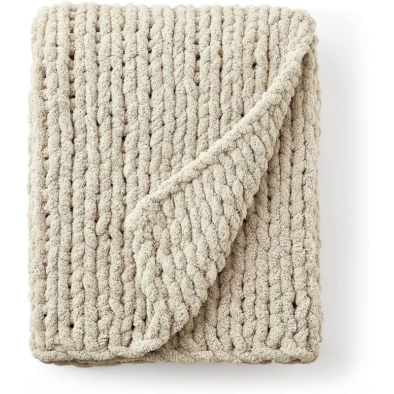 Cozy Potato® Chenille Chunky Knit Throw Blanket