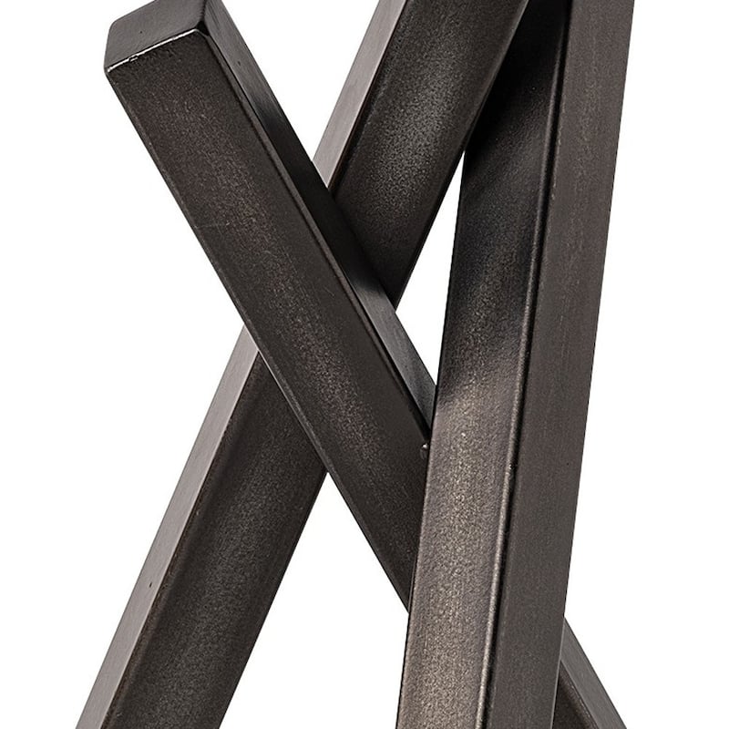 HomeRoots 12" Gunmetal Gray Metal Abstract Geometric Tabletop Sculpture