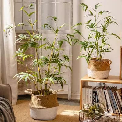 RusticReach Artificial Bamboo Leaves in Pot