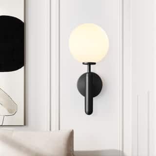 1-light Glass Globe Wall Sconce