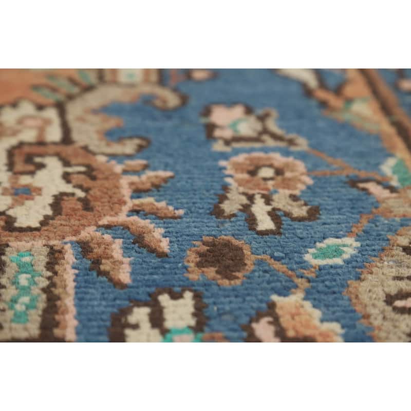 Orange Floral Hamedan Persian Area Rug Hand-Knotted Wool Carpet - 8'6" x 11'11"