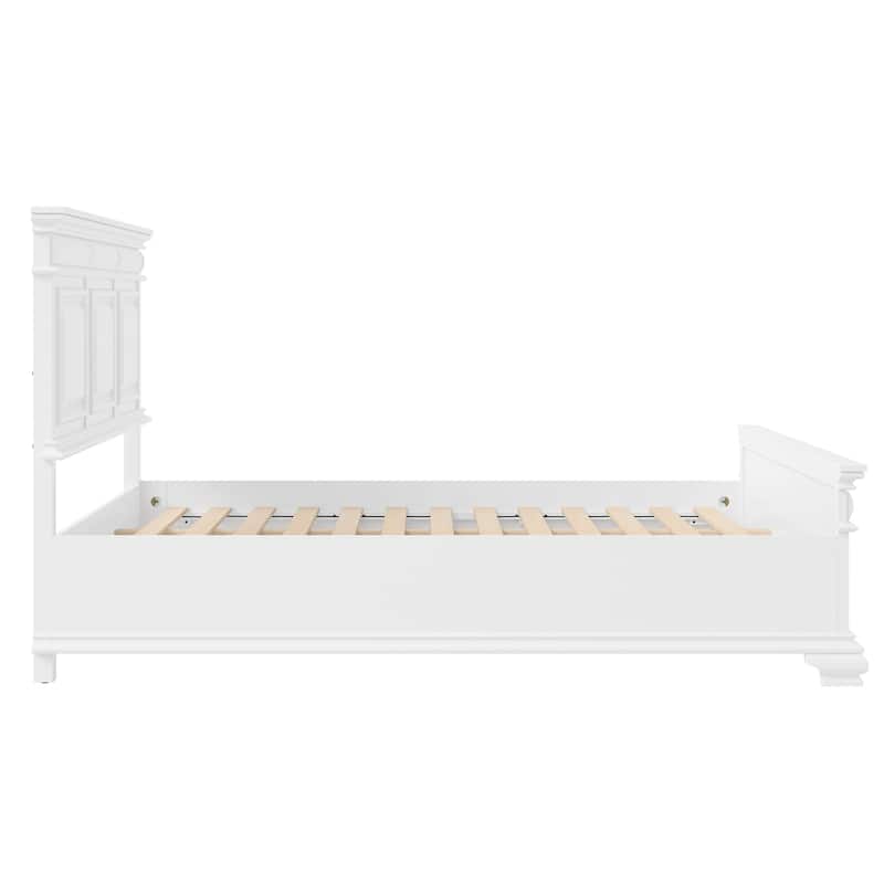 Classic Solid Wood Panel Bed Frame