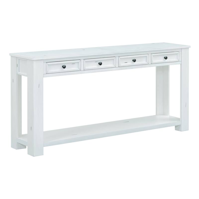 Sofa Table with Storage Drawers and Bottom Shelf