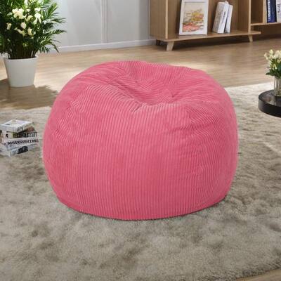 Corduroy Bean Bag Chair with High-Density Foam and Modern Lounge Seating