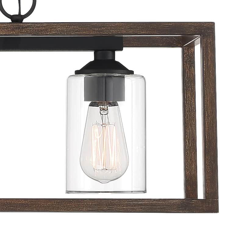Moulins 3-ight Linear Modern Farmhouse Rectangle Chandelier with UL Certified - 25in