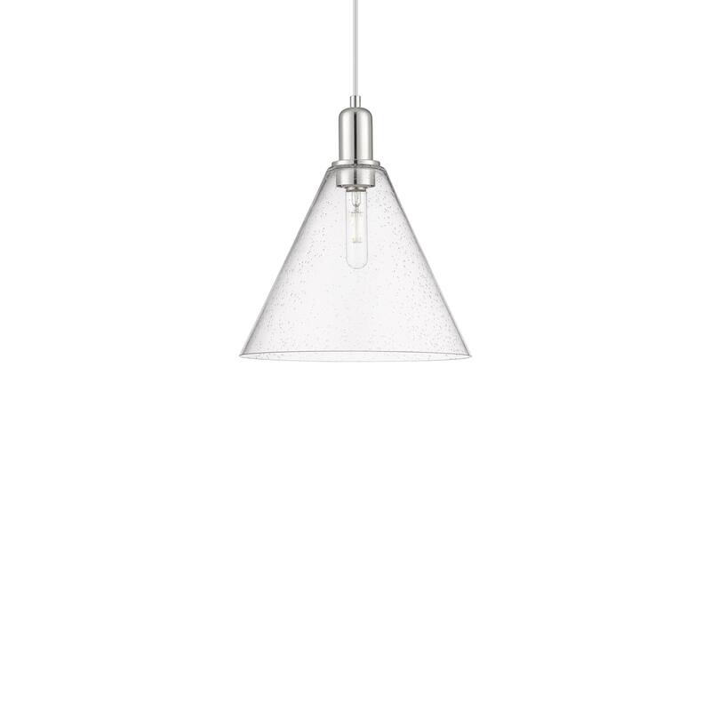 Innovations Lighting 716-1P-14-12 Berkshire Glass Pendant Berkshire - Polished Nickel / Seedy