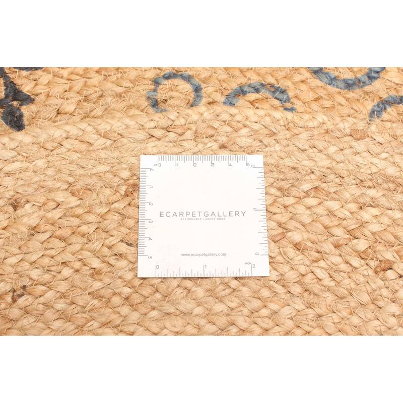 ECARPETGALLERY Braided Weave Palas Denizli Tan Jute Rug - 3'0 x 3'0