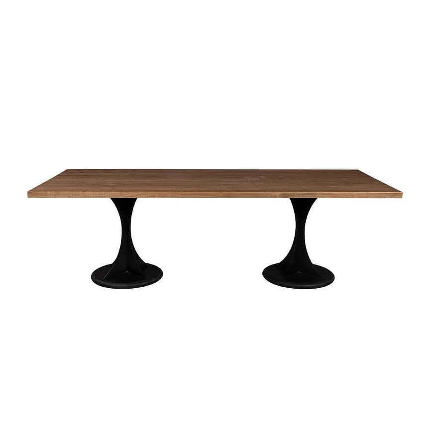 Buckley 96.25" Reclaimed Oak Dining Table, Black - Brown