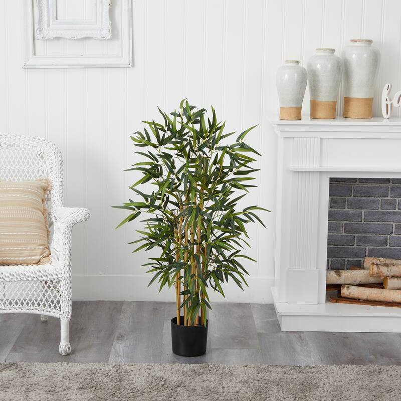 Bamboo Tree 3.5ft Decorative Accent Plant for Home Office Decor - 3.5ft.