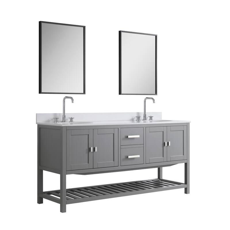 Monaco 72" Double Sink Vanity Base Only