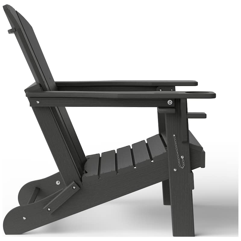 Polytrends Alvaro Outdoor Adirondack Chair with Cup Holder (Set of 4)