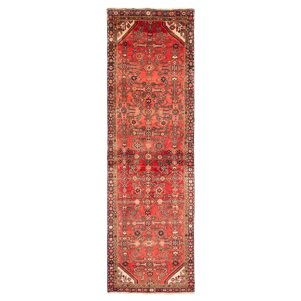 ECARPETGALLERY Hand-knotted Andelz Red Wool Rug - 2'9 x 9'5