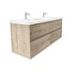 preview thumbnail 21 of 39, Selina 60" Wall Mounted Vanity with Double Sink Matte - Light Oak
