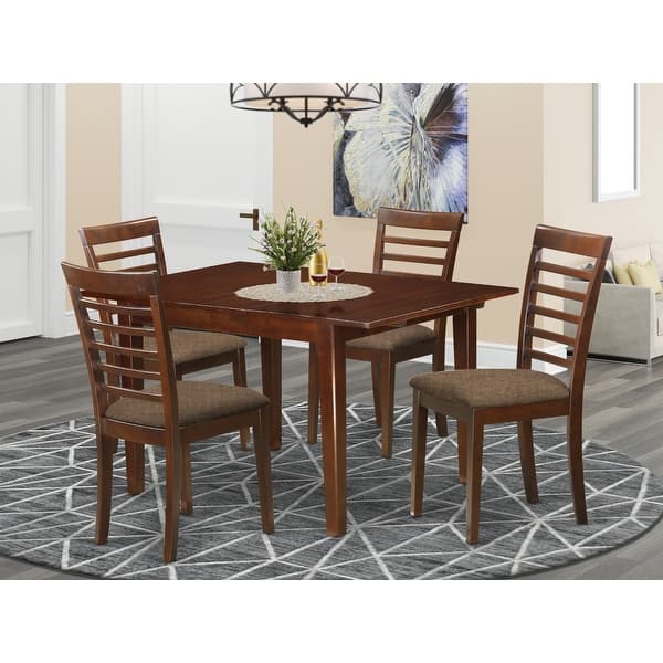Mila Mahogany 5 Piece Dinette Dining Table Set Overstock 14366561