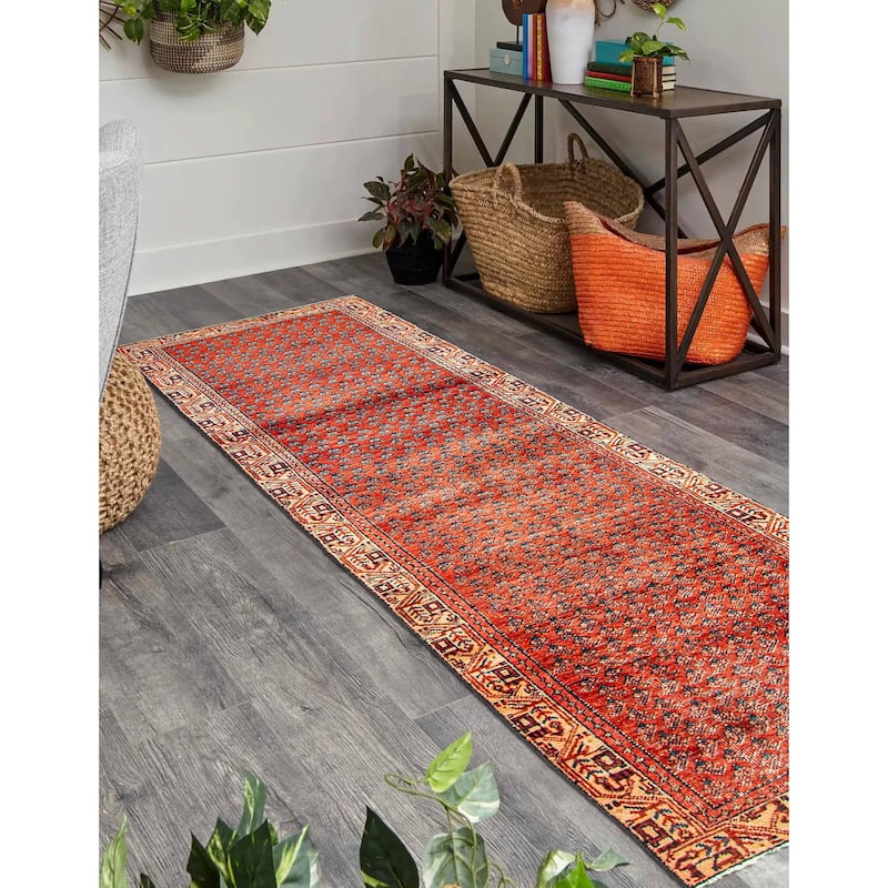 ECARPETGALLERY Hand-knotted Andelz Copper Wool Rug - 2'6 x 9'9