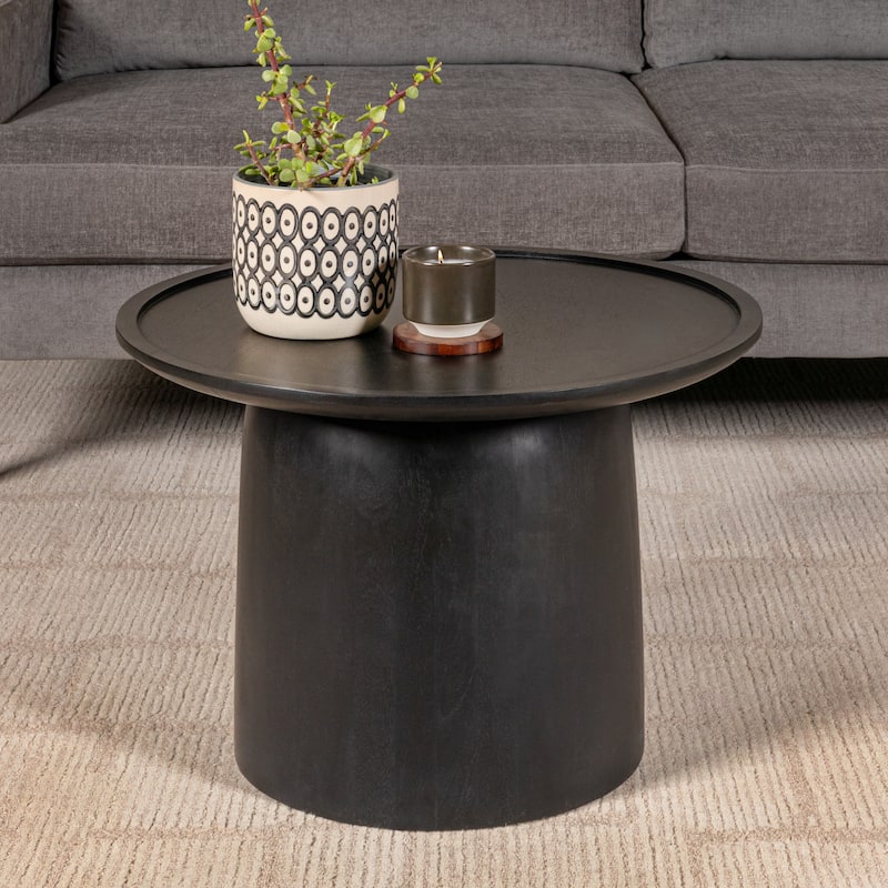 Romy Mango Wood Accent Table with Tapered Drum Base