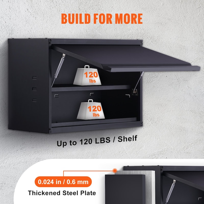 Wall-Mounted Storage Cabinet with Adjustable Shelves for Home or Garage - 30.3" × 12.5" × 19.7"