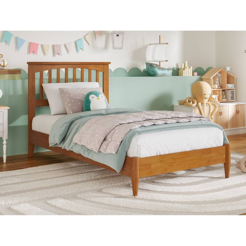 Becket Solid Wood Low Profile Platform Bed - Light Toffee - Twin