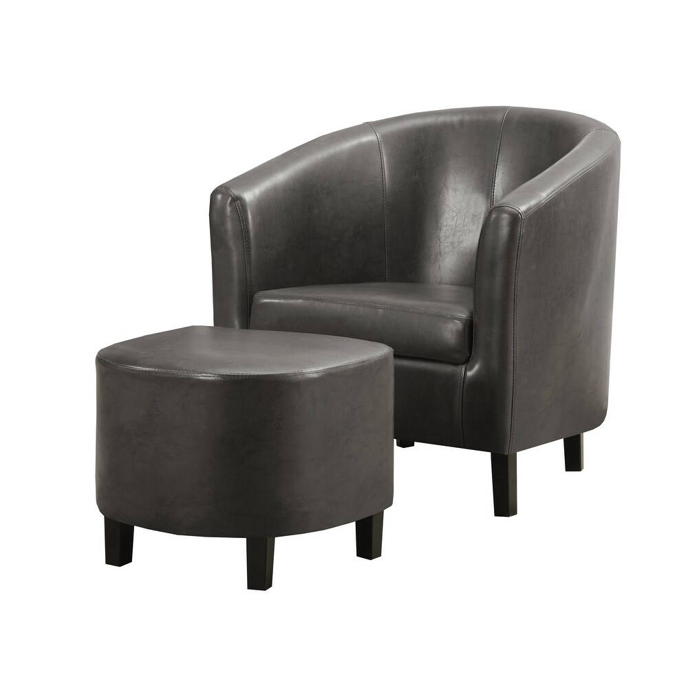 Overstock 2 Piece Charcoal Gray Accent Chair And Ottoman Set 30 5 Grey From Overstock Com Daily Mail