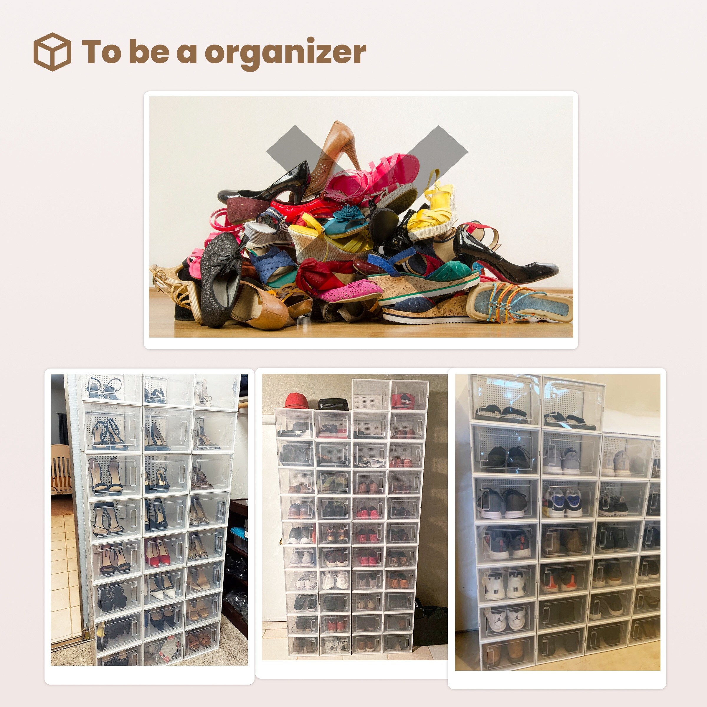 Clear plastic foldable shoe boxes hotsell