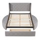 preview thumbnail 15 of 19, Queen Upholstered Platform Bed with 1 Drawer,2 Side Storage Stool