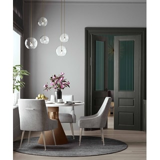 Tasback Pleated Light Grey Velvet Side Chair