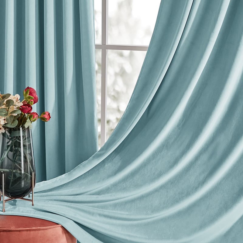 Deconovo Velvet Room Darkening Curtain Panel, Thermal Insulated