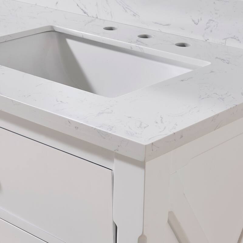 Altair Oderzo Bathroom Vanity Countertop in Aosta White Finish