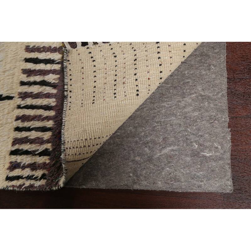 Geometric Tribal Moroccan Wool Area Rug Hand-knotted Oriental Carpet - 8'0" x 10'6"
