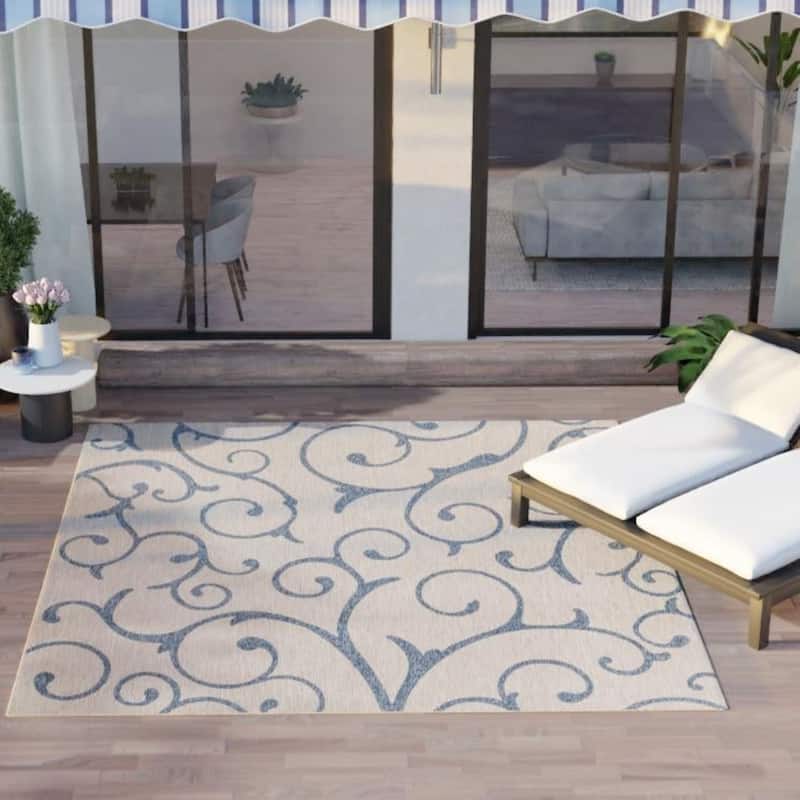 Outdoor Turgh Collection Area Rug - Gray - 10'8" Square