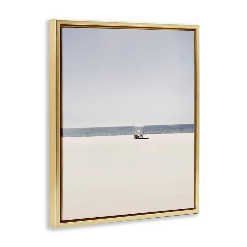 Stupell Distant California Beach Hut Framed Floater Canvas Wall Art Design By Gemma Bardot